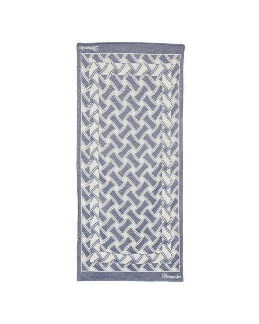Drumohr Gray Patterned Cotton Beach Towel