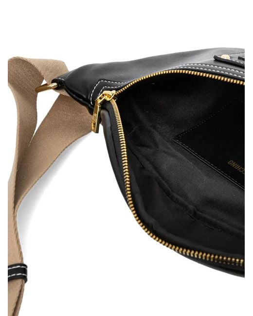 Love Moschino Black Logo-Detail Zip Belt Bag