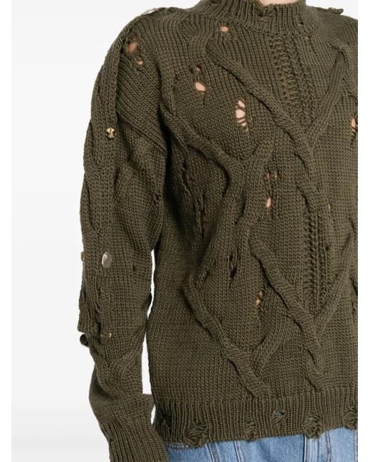 ANDERSSON BELL Green Fisherman Sweater for men