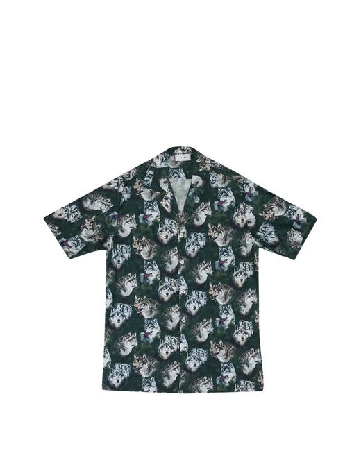 Rhude Green Chemise À Imprimé Loup for men