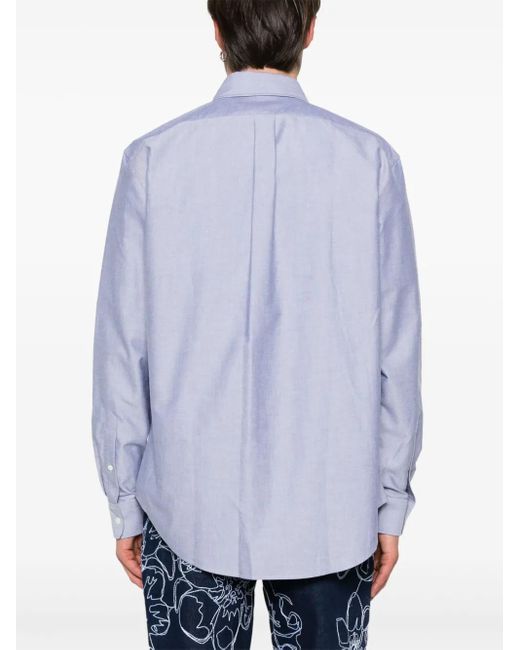 Maison Kitsuné Blue Contour Fox Head Shirt for men