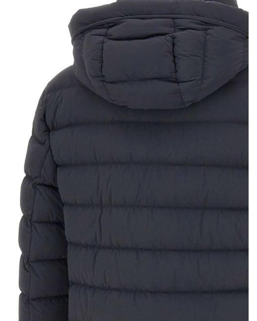 Peuterey Blue Drawstring-Hood Quilted Jacket for men
