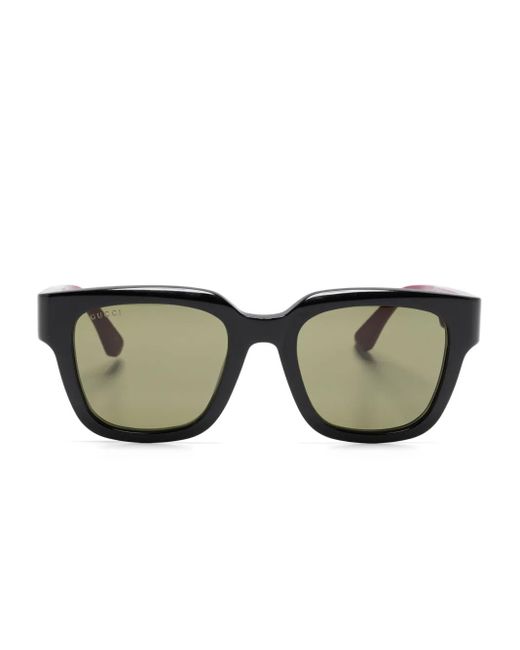 メンズ Gucci オーバーサイズフレーム サングラス Black