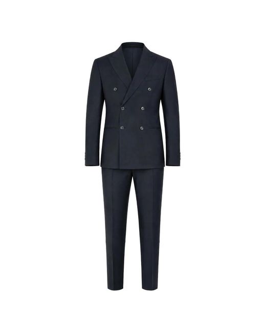 Baldinini Blue Double-Breasted Suit for men