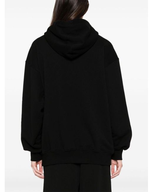 Hoodie zippé à effet d'épaules descendues Wardrobe NYC en coloris Black