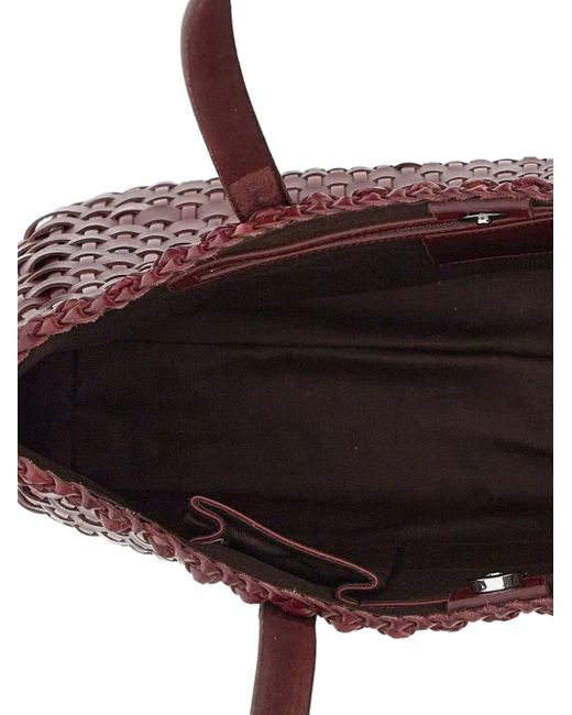 Dragon Diffusion Purple Salvage Woven Calf Leather Tote Bag