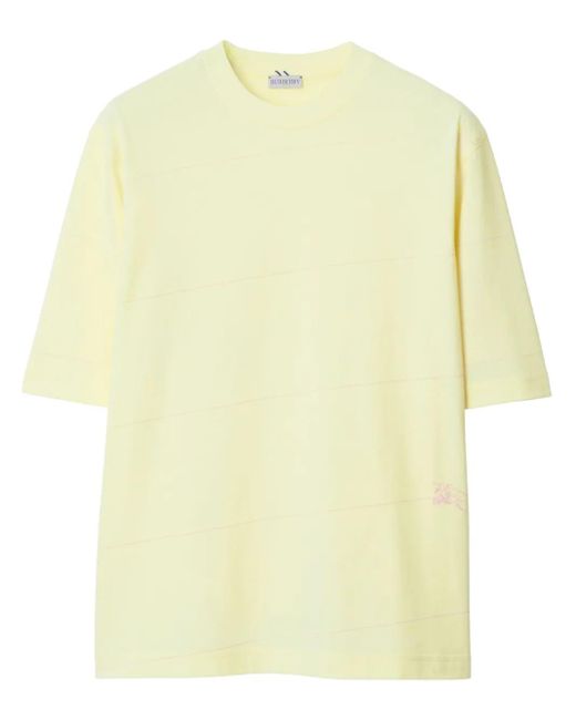 Burberry Yellow Logo-Embroidered Cotton T-Shirt for men
