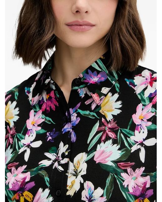 Desigual Black Floral Belted Midi Dress