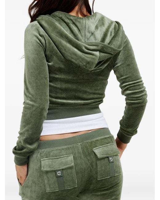 Juicy Couture Green Heritage Velour Hoodie