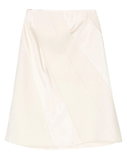 Jil Sander Natural Flared Skirt With Satin Inserts