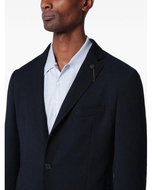 Santaniello Blue Single-Breasted Blazer for men