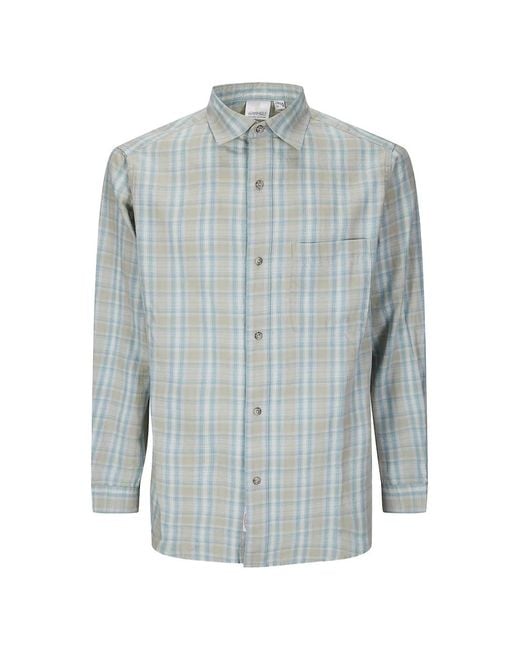 Gramicci Blue Checked Buttoned Shirt for men