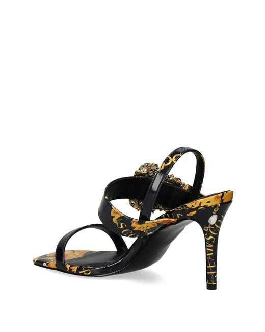 Versace Jeans Couture Metallic Buckle-Strap Sandals