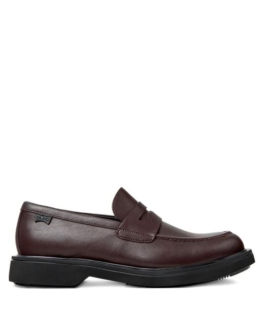 Camper Brown Norman Leather Loafers for men