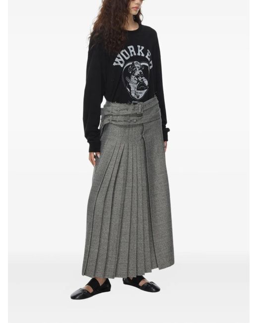 OPEN YY Black Dog-Print Long-Sleeved Sweatshirt