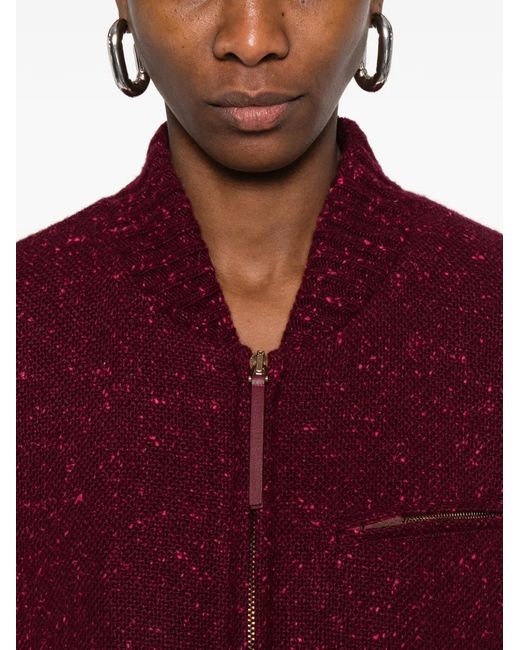 Gabriela Hearst Red Winslow Zip Bomber Jacket