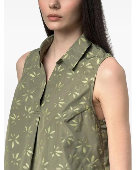 K-Way Green Anty Emby Jacquard Sleeveless Tank Top