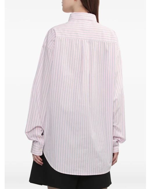 AAPE BY A BATHING AP Pink Baby Doppy Striped Cotton Shirt