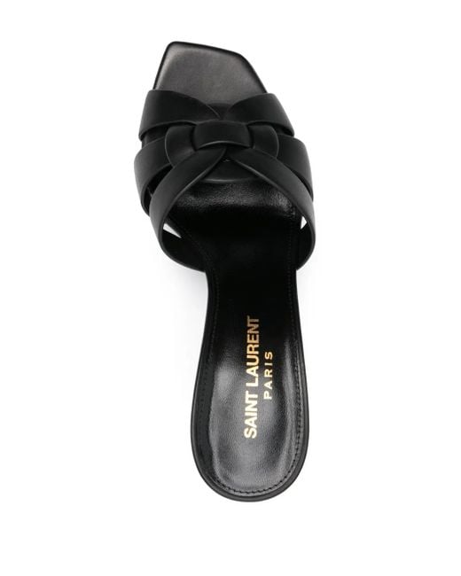 Saint Laurent Tribute レザーミュール 85mm Black