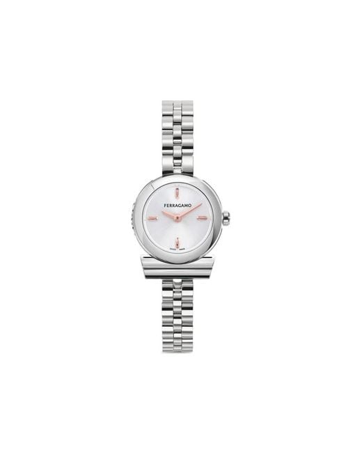 Ferragamo White Gancino 22.5Mm