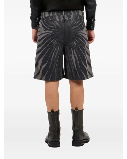 Roberto Cavalli Gray Denim Shorts for men