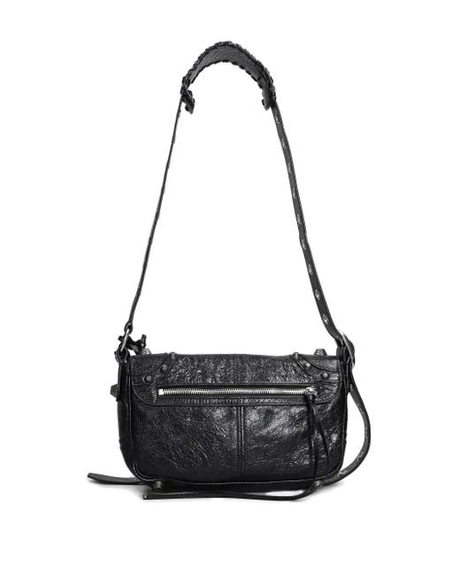 Balenciaga Black Textured Leather Shoulder Bag