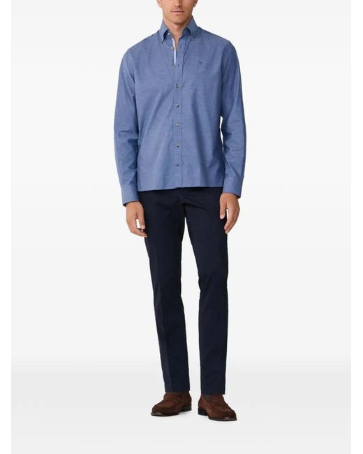 Hackett Blue Herringbone Shirt for men