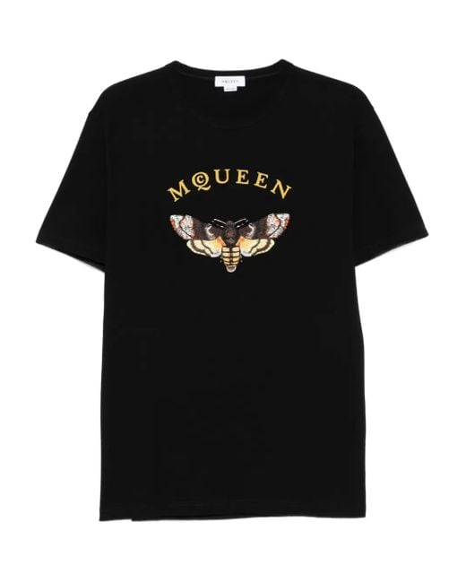 T-Shirt À Broderies Alexander McQueen pour homme en coloris Black