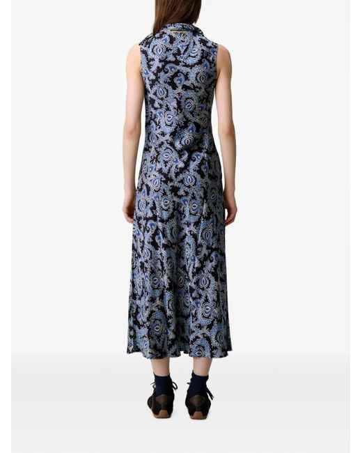 Claudie Pierlot Blue Paisley-Print Dress