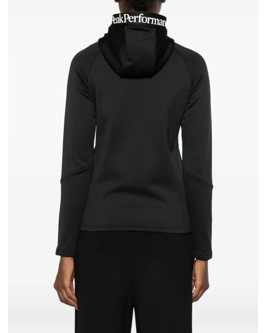Peak Performance Black Logo-Print Zip-Up Sweatshirt