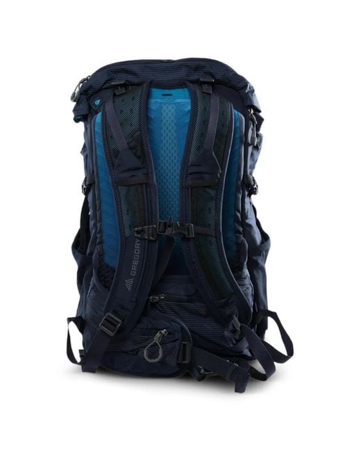 Gregory Blue Logo-Print Panelled Backpack