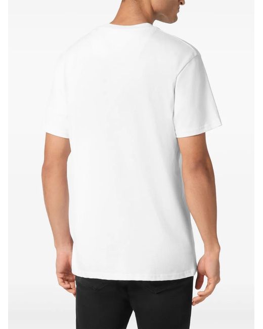 Philipp Plein White Smile-Patch T-Shirt for men
