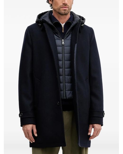 Geox Blue Single-Breasted Coat for men