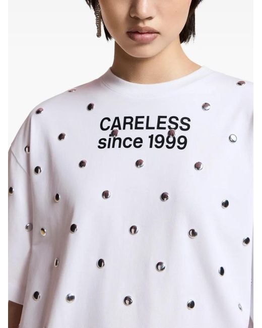 Essentiel Antwerp White Kourse Stud-Embellished T-Shirt