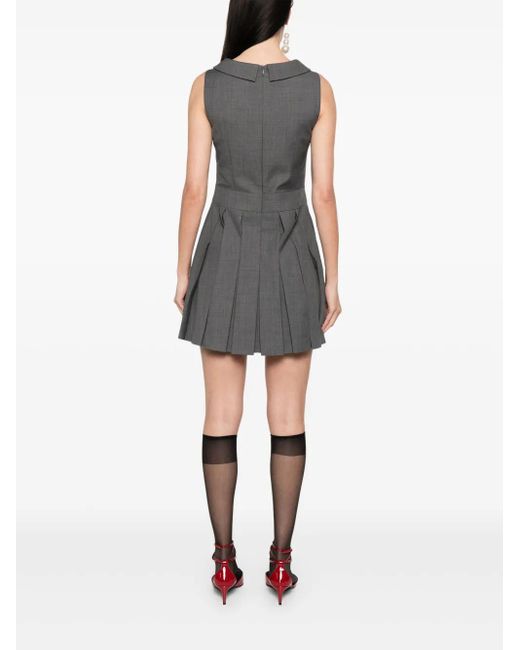 ShuShu/Tong Gray Pleated Mini Dress