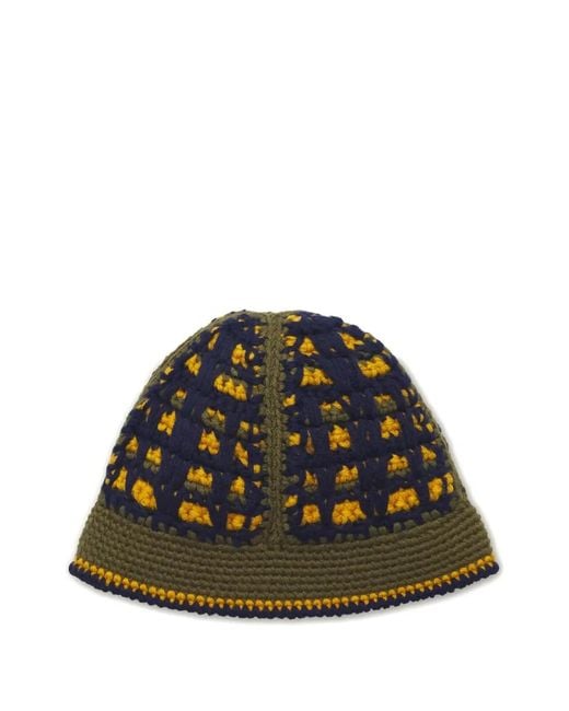 Nicholas Daley Green Crocheted Bucket Hat for men