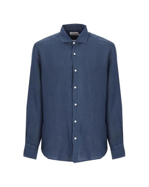 Mc2 Saint Barth Blue Pamplona Linen Shirt for men