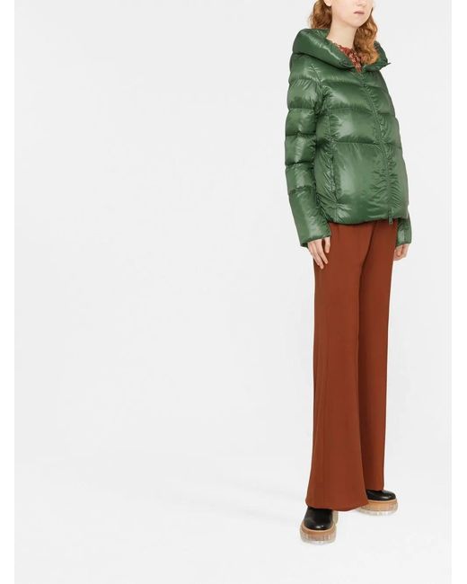 Herno Green Globe Padded Bomber Jacket