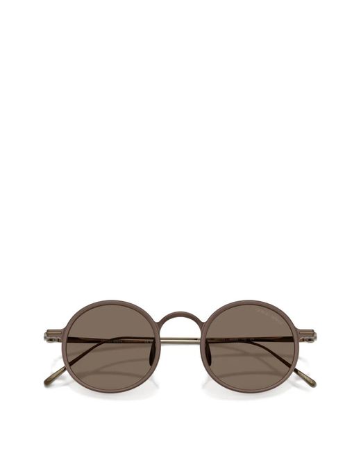 Giorgio Armani Gray Round-Frame Sunglasses for men
