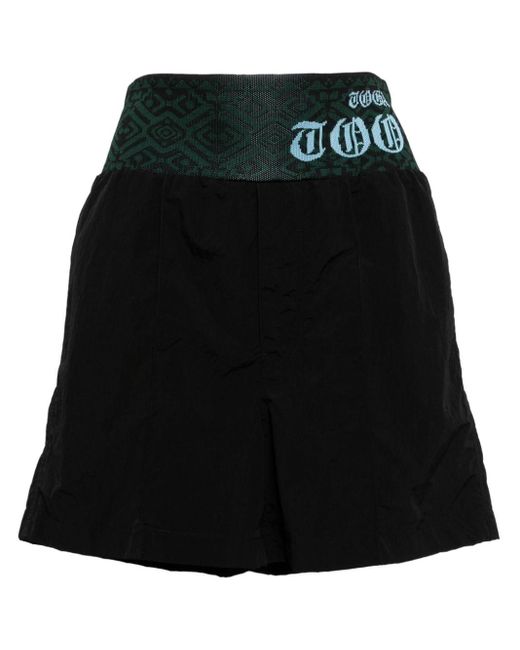 Toga Black Logo-waistband Shorts