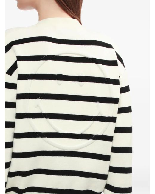Joshua Sanders White Stripe Smiley Cardigan