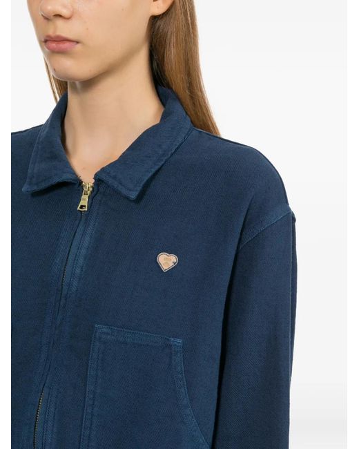 AAPE BY A BATHING AP Blue Logo-Patched Cropped Jacket