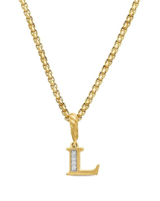 David Yurman Metallic 18Kt Pavé Initial Pendant