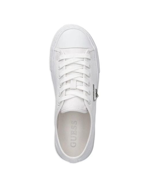 Guess White Joezi Platform Sneakers