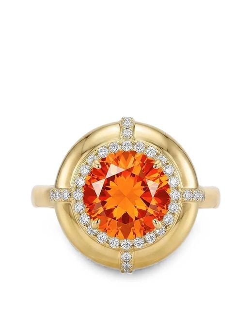 Goshwara Orange Fire Opal Medallion Ring