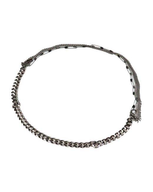 Yohji Yamamoto Metallic Triple Chain Necklace for men