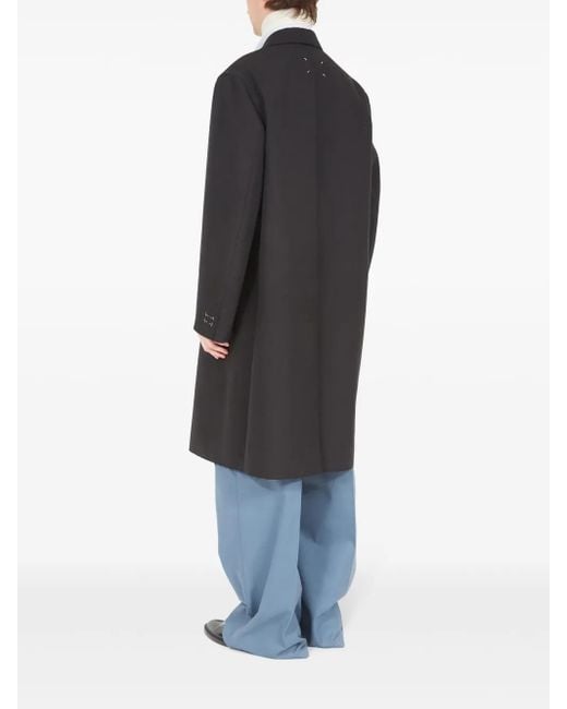 Maison Margiela Blue Single-Breasted Mid-Length Coat for men