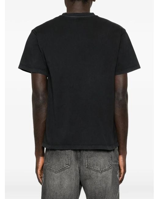 Aries Black Faded Graphic T-Shirt for men