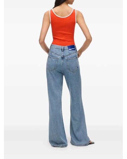 Karl Lagerfeld Blue Logo-Patch Jeans