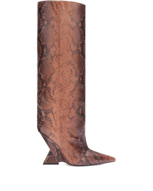 The Attico Cheope 105mm ウェッジブーツ Brown